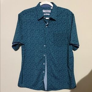 Nick Graham Men's Teal Patterned Casual Shirt